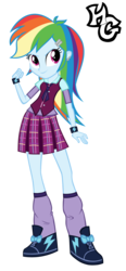 Size: 1317x2838 | Tagged: safe, artist:hellgirl66618, rainbow dash, equestria girls, g4, alternate universe, clothes, crystal prep academy uniform, eqg promo pose set, female, school uniform, solo