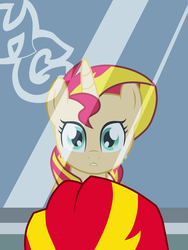 Size: 2448x3264 | Tagged: safe, artist:hellgirl66618, sunset shimmer, pony, unicorn, equestria girls, crying, mirror, reflection, sad, sunsad shimmer, the muppets