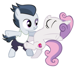 Size: 1139x1024 | Tagged: safe, artist:lunaticdawn, rumble, sweetie belle, g4, dancing, female, male, ship:rumbelle, shipping, straight