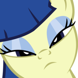 Size: 2000x2000 | Tagged: safe, powder rouge, pony, g4, asian, asian pony, close-up, face, female, hi anon, high res, looking at you, serious face, simple background, solo, transparent background