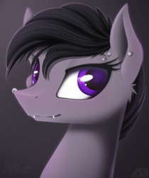 Size: 744x885 | Tagged: safe, artist:allyster-black, oc, oc only, oc:ares, bat pony, pegasus, pony, female, smiling, solo