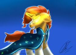 Size: 2800x2000 | Tagged: safe, artist:nexcoyotlgt, sunburst, pony, unicorn, g4, angry, cape, clothes, fangs, floppy ears, glowing eyes, gritted teeth, high res, magic, male, solo, stallion