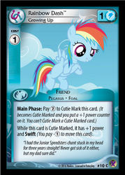 Size: 358x500 | Tagged: safe, enterplay, rainbow dash, g4, marks in time, my little pony collectible card game, ccg, filly, merchandise