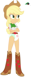 Size: 1600x3880 | Tagged: safe, artist:mlpcutepic, edit, applejack, equestria girls, g4, boots, cowboy boots, cutie mark diapers, diaper, diaper edit, female, non-baby in diaper, shoes, solo