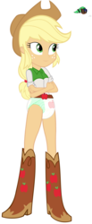 Size: 1600x3880 | Tagged: safe, artist:mlpcutepic, edit, applejack, human, equestria girls, g4, boots, cowboy boots, cutie mark diapers, diaper, diaper edit, female, non-baby in diaper, shoes, solo