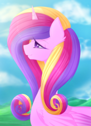 Size: 1280x1758 | Tagged: safe, artist:fluffymaiden, princess cadance, g4, female, heart, heart eyes, solo, wingding eyes