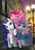 Size: 1000x1414 | Tagged: safe, artist:hertro, maud pie, pinkie pie, rarity, earth pony, pony, g4, my little pony: friendship is magic, the gift of the maud pie, eyes closed, manehattan, statue of friendship, statue of liberty