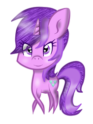 Size: 466x616 | Tagged: safe, artist:purpleloverpony, amethyst star, sparkler, pony, unicorn, g4, chibi, female, mare, shading, solo