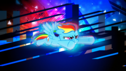 Size: 3840x2160 | Tagged: safe, artist:cloudshadezer0, artist:game-beatx14, rainbow dash, g4, female, flying, high res, show accurate, solo, wallpaper