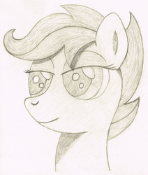 Size: 3522x4158 | Tagged: safe, artist:rutgernl, scootaloo, g4, bust, female, monochrome, portrait, sketch, solo, traditional art