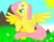 Size: 1024x791 | Tagged: safe, artist:candiphoenixes, fluttershy, g4, female, flower, flower in hair, nature, solo