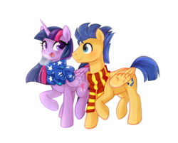 Size: 889x713 | Tagged: safe, artist:0biter, flash sentry, twilight sparkle, alicorn, pony, g4, breath, clothes, cold, female, looking at each other, male, mare, raised hoof, scarf, ship:flashlight, shipping, simple background, straight, transparent background, twilight sparkle (alicorn), winter