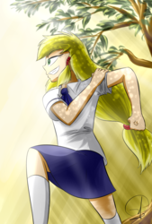 Size: 1080x1600 | Tagged: safe, artist:phuocthiencreation, applejack, equestria girls, g4, clothes, female, humanized, schoolgirl, solo