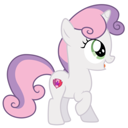 Size: 4400x4400 | Tagged: safe, artist:reginault, sweetie belle, pony, unicorn, g4, on your marks, .svg available, absurd resolution, cutie mark, female, filly, open mouth, raised hoof, raised leg, simple background, solo, the cmc's cutie marks, transparent background, vector