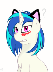 Size: 605x807 | Tagged: safe, artist:pinkamenascratch, dj pon-3, vinyl scratch, pony, g4, cat ears, female, solo