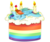 Size: 3000x2500 | Tagged: safe, artist:pillonchou, rainbow dash, g4, cake, female, food, hat, high res, party hat, ponies in food, sleeping, solo