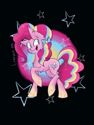 Size: 768x1024 | Tagged: safe, artist:lumepone, pinkie pie, g4, female, rainbow power, raised hoof, solo