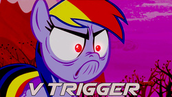 Size: 1280x720 | Tagged: safe, screencap, rainbow dash, g4, tanks for the memories, angry, do i look angry, faic, irritated, rainbow dash is best facemaker, street fighter, v-trigger