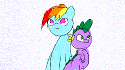 Size: 500x280 | Tagged: safe, artist:steadfast hoof, rainbow dash, spike, g4, animated, daily doodle spikedash prompt, frame by frame, random, silly, wat