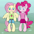 Size: 1058x1058 | Tagged: safe, artist:liggliluff, derpibooru exclusive, fluttershy, pinkie pie, pony, semi-anthro, g4, animated, assisted exposure, belly button, bipedal, blushing, boyshorts, clothes, embarrassed, embarrassed underwear exposure, female, humiliation, panties, pantsing, prank, ribbon, skirt, strawberry underwear, tank top, underwear, undressing, unzipping, white underwear, wingboner, zipper, zipper skirt