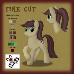 Size: 2600x2600 | Tagged: safe, artist:ask-bluehorizon, oc, oc only, oc:fine cut, oc:rough cut, earth pony, pony, female, high res, mare, reference sheet, rule 63, solo