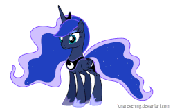 Size: 936x600 | Tagged: safe, artist:lunarevening, princess luna, pony, g4, animated, cute, female, smiling, solo, wink
