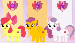Size: 3600x2062 | Tagged: safe, artist:cmc--scootaloo, apple bloom, scootaloo, sweetie belle, crusaders of the lost mark, g4, cutie mark, cutie mark crusaders, high res, the cmc's cutie marks