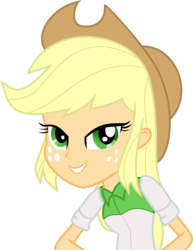 Size: 3000x3894 | Tagged: safe, artist:nero-narmeril, applejack, equestria girls, g4, bedroom eyes, clothes, cowboy hat, female, freckles, hat, high res, simple background, solo, stetson, transparent background, vector