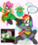 Size: 2141x2526 | Tagged: safe, artist:blackbewhite2k7, fluttershy, rainbow dash, scootaloo, pegasus, pony, g4, batman, batman and robin, crossover, discorded, fight, flutterbitch, high res, mind control, parody, poison ivy, poison ivyshy, robin, robinloo, spore