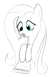 Size: 433x645 | Tagged: source needed, safe, artist:lovepaddles, fluttershy, mentally advanced series, g4, female, horse taxes, partial color, solo, taxes