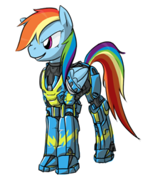 Size: 300x344 | Tagged: artist needed, safe, rainbow dash, g4, armor, female, halo (series), halo 4, simple background, solo, transparent background, wonderbolts
