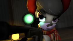 Size: 1920x1080 | Tagged: dead source, safe, artist:thom330, octavia melody, earth pony, pony, g4, 3d, awp, bullet, female, gun, hooves, mare, optical sight, rifle, sniper, sniper (tf2), sniper rifle, solo, source filmmaker, team fortress 2, weapon