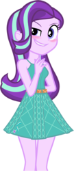 Size: 1107x2564 | Tagged: safe, artist:darthlena, starlight glimmer, equestria girls, g4, blushing, clothes, dress, equestria girls-ified, female, lip bite, simple background, solo, transparent background
