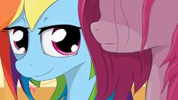 Size: 1920x1080 | Tagged: safe, artist:tunskaa, pinkie pie, rainbow dash, pony, g4, duo, pinkamena diane pie