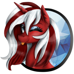 Size: 1400x1400 | Tagged: safe, artist:monnarcha, oc, oc only, pony, unicorn, simple background, solo, tongue out, transparent background