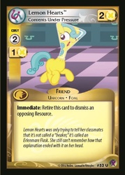 Size: 358x500 | Tagged: safe, enterplay, lemon hearts, pony, g4, marks in time, my little pony collectible card game, ccg, erlenmeyer flask, female, flask, flaskhead hearts, merchandise, solo