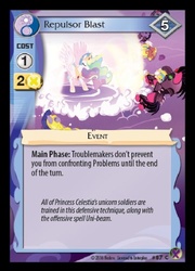 Size: 359x500 | Tagged: safe, enterplay, princess celestia, g4, marks in time, my little pony collectible card game, alternate timeline, ccg, crystal war timeline, magic, merchandise, royal guard, sombra soldier