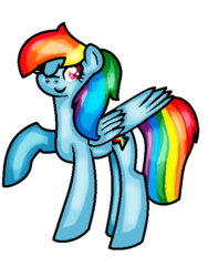 Size: 453x604 | Tagged: safe, anonymous artist, rainbow dash, pegasus, pony, g4, colored pupils, female, mare, one eye closed, raised hoof, simple background, solo, transparent background, wink