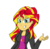 Size: 1359x1332 | Tagged: safe, artist:mildockart, sunset shimmer, equestria girls, g4, evil smile, female, looking at you, simple background, solo