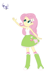 Size: 8000x12800 | Tagged: safe, artist:evil-sparkle, fluttershy, equestria girls, g4, my little pony equestria girls: friendship games, absurd resolution, boots, clothes, female, high heel boots, high heels, simple background, skirt, socks, solo, tank top, transparent background, vector