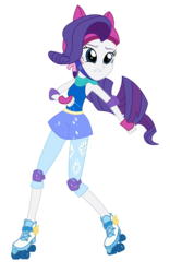 Size: 8000x12800 | Tagged: safe, artist:evil-sparkle, rarity, equestria girls, g4, my little pony equestria girls: friendship games, absurd resolution, clothes, elbow pads, female, fingerless gloves, gloves, helmet, knee pads, roller derby, roller skates, simple background, solo, sporty style, transparent background, vector
