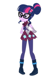 Size: 8000x12800 | Tagged: safe, artist:evil-sparkle, sci-twi, twilight sparkle, equestria girls, g4, my little pony equestria girls: friendship games, absurd resolution, archery, archery clothes, boots, female, friendship games archery outfit, friendship games outfit, glasses, magic capture device, simple background, solo, sports, transparent background, tri-cross relay outfit, vector