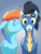 Size: 2448x3264 | Tagged: safe, artist:horsecat, rainbow dash, soarin', pony, g4, clothes, cute, female, high res, horsecat didn't draw something eqg, kissing, male, ship:soarindash, shipping, straight, uniform, wonderbolts uniform