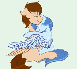 Size: 3000x2700 | Tagged: safe, artist:cold blight, derpibooru exclusive, oc, oc only, oc:nebula bolt, oc:pacer, pegasus, pony, couple, cuddling, cute, duo, female, high res, hug, lovebirds, male, simple background, snuggling, straight