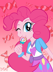 Size: 1041x1425 | Tagged: safe, artist:luckyacesnof, pinkie pie, equestria girls, g4, :3, candy, cute, diapinkes, female, food, solo, sweets