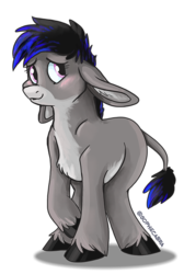 Size: 539x800 | Tagged: safe, artist:spainfischer, oc, oc only, oc:tara, donkey, pony, countershading, cute, female, floppy ears, simple background, solo, transparent background, unshorn fetlocks