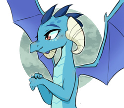 Size: 600x524 | Tagged: safe, artist:theduck-mcquak, princess ember, dragon, g4, gauntlet of fire, abstract background, blushing, cute, dragoness, emberbetes, female, profile, solo