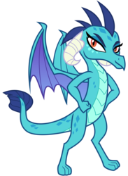 Size: 2200x3000 | Tagged: safe, artist:cheezedoodle96, princess ember, dragon, g4, gauntlet of fire, .svg available, dragoness, female, hand on hip, high res, inkscape, looking at you, simple background, smirk, solo, svg, transparent background, vector