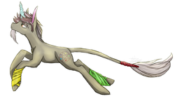 Size: 1024x589 | Tagged: safe, artist:loladotz, discord, g4, male, ponified, pony discord, solo