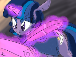 Size: 2048x1536 | Tagged: safe, artist:marvelousqueen, twilight twinkle, concept, magic, quill, solo